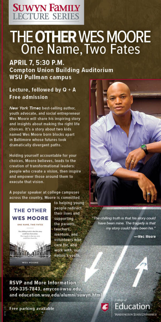 Wes Moore book event poster.