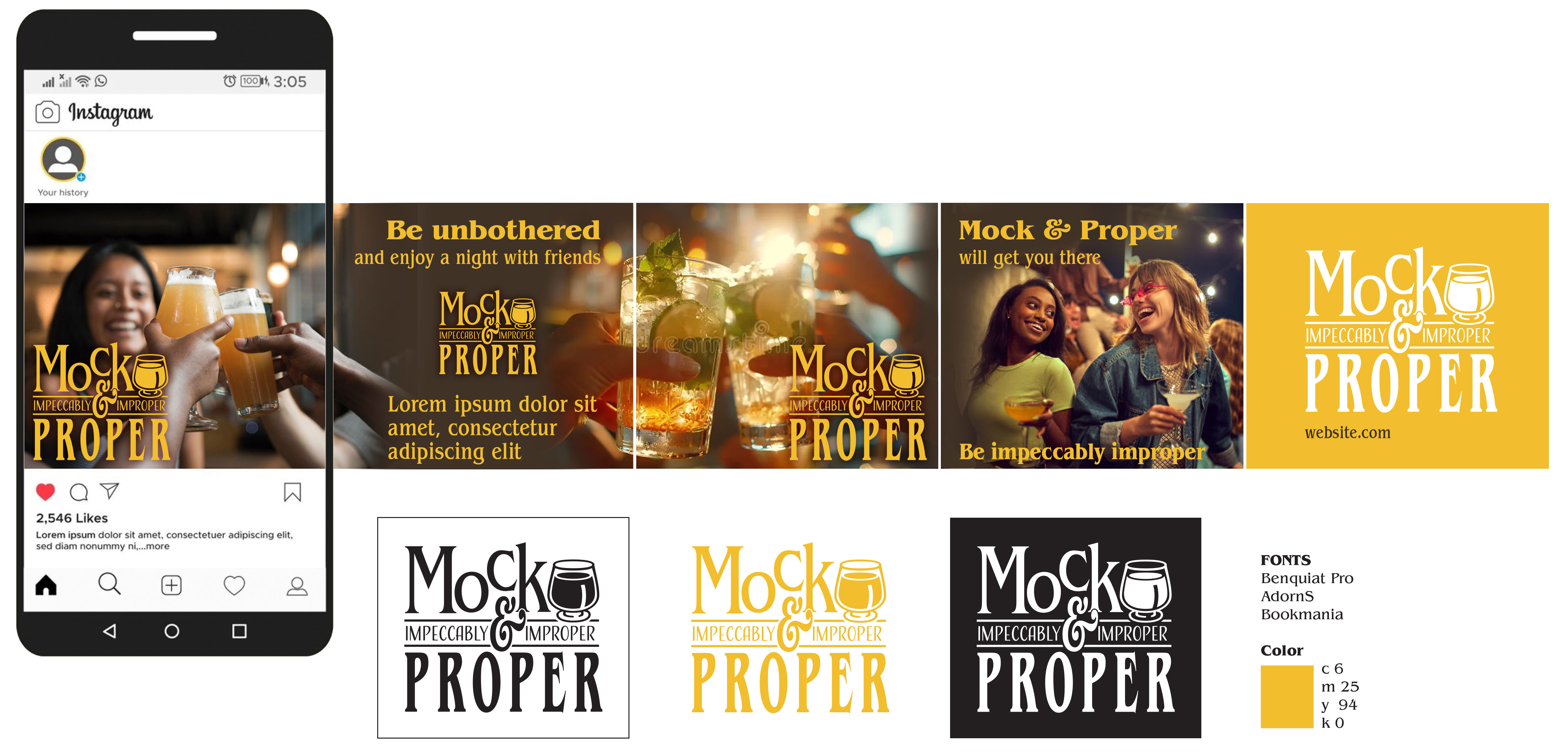 Mock-up for mock and proper beverages.